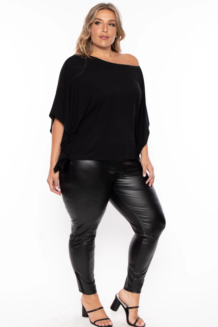 Curvy Sense Plus Size Off The Shoulder Top - Black Tops 6 Curvy Sense Plus Size Off The Shoulder Top - Black Tops