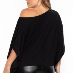 Curvy Sense Plus Size Off The Shoulder Top - Black Tops 13 Curvy Sense Plus Size Off The Shoulder Top - Black Tops