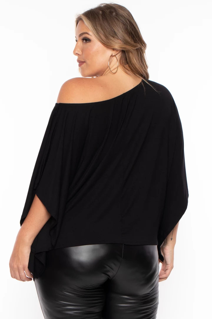 Curvy Sense Plus Size Off The Shoulder Top - Black Tops 8 Curvy Sense Plus Size Off The Shoulder Top - Black Tops