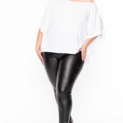 Curvy Sense Plus Size Off The Shoulder Top - White