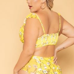 Davi & Dani Plus Size Summer Bloom Bikini Set - Yellow New Arrivals 7 Davi & Dani Plus Size Summer Bloom Bikini Set - Yellow New Arrivals