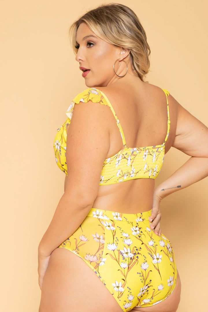 Davi & Dani Plus Size Summer Bloom Bikini Set - Yellow New Arrivals 5 Davi & Dani Plus Size Summer Bloom Bikini Set - Yellow New Arrivals