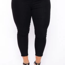 Davids Place Plus Size Ayden 3 Button Jean - Black