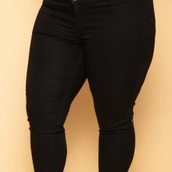 David's Place New Arrivals Plus Size Kailey 2 Buttons Jeans - Black