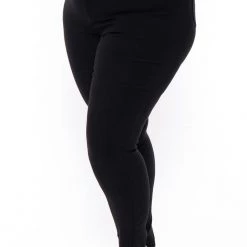 DIAMANTE Back In Stock Plus Size Ella Hyper Stretch Skinny Jeans - Black