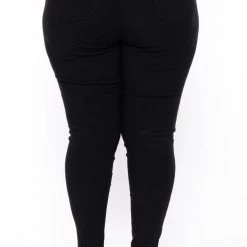 DIAMANTE Back In Stock Plus Size Ella Hyper Stretch Skinny Jeans - Black
