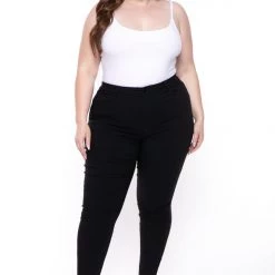 DIAMANTE Back In Stock Plus Size Ella Hyper Stretch Skinny Jeans - Black