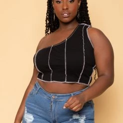 Diamante Plus Size On The Loose Denim Shorts - Medium Wash