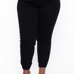DIAMANTE Plus Size Sera Jogger Jeans- Black Back In Stock