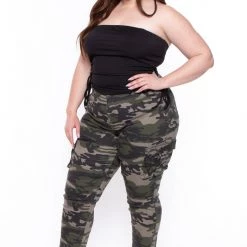 DIAMANTE Plus Size Maverick Jeans- Camo