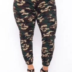 DIAMANTE Back In Stock Plus Size Sera Jogger Jeans- Camo