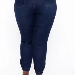 DIAMANTE Plus Size Sera Jogger Jeans- Blue