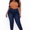 DIAMANTE Plus Size Sera Jogger Jeans- Blue
