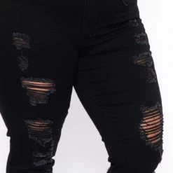 Doll House New Arrivals Plus Size Dollhouse Tiana Distressed Jeans - Black