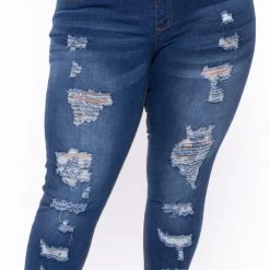 Doll House Plus Size Dollhouse Tiana Distressed Jeans - Medium Wash New Arrivals