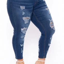 Doll House Plus Size Dollhouse Tiana Distressed Jeans - Medium Wash New Arrivals