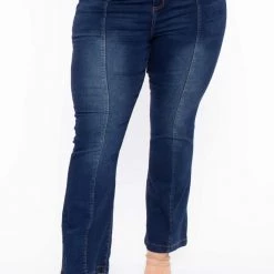Plus Size DollHouse Jackie Flare Jeans - Dark Wash Blue