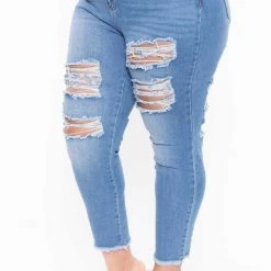 Plus Size DollHouse Christina Skinny Jeans- Medium Wash Blue
