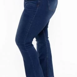 Plus Size DollHouse Jackie Flare Jeans - Dark Wash Blue