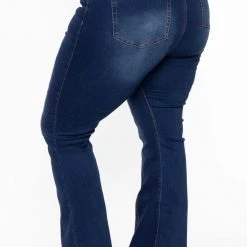 Plus Size DollHouse Jackie Flare Jeans - Dark Wash Blue