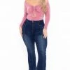 Plus Size DollHouse Jackie Flare Jeans - Dark Wash Blue