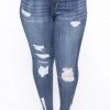 Jeans Plus Size Dollhouse Leopard Belted Jean - Dark Wash 2 Jeans Plus Size Dollhouse Leopard Belted Jean - Dark Wash