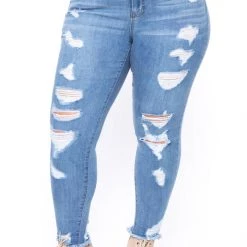 Plus Size Dollhouse Cheetah Belted Jean - Light Wash