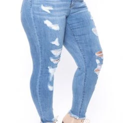 Plus Size Dollhouse Cheetah Belted Jean - Light Wash