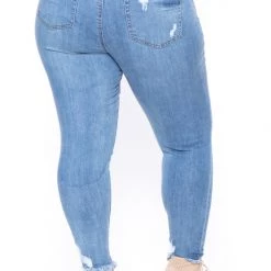 Plus Size Dollhouse Cheetah Belted Jean - Light Wash