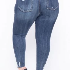 Jeans Plus Size Dollhouse Leopard Belted Jean - Dark Wash