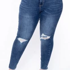 Jeans Plus Size Dollhouse Snake Belted Jean - Dark Wash