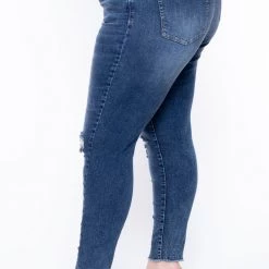 Jeans Plus Size Dollhouse Snake Belted Jean - Dark Wash