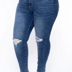Jeans Plus Size Dollhouse Snake Belted Jean - Dark Wash