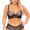 Eight One Int'l Inc. Intimates Plus Size Balconette Lace Lingerie Set - Black