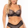 Eight One Int'l Inc. Intimates Plus Size Balconette Leopard Lace Lingerie Set - Black 2 Eight One Int'l Inc. Intimates Plus Size Balconette Leopard Lace Lingerie Set - Black