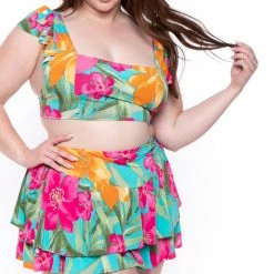 Gibiu Plus Size Island Breeze Matching Set- Teal 9 Gibiu Plus Size Island Breeze Matching Set- Teal