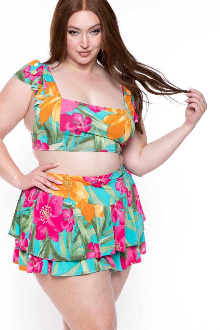 Gibiu Plus Size Island Breeze Matching Set- Teal 5 Gibiu Plus Size Island Breeze Matching Set- Teal