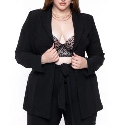 Gibiu Plus Size HBIC Pant Suit Set - Black