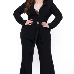 Gibiu Plus Size HBIC Pant Suit Set - Black