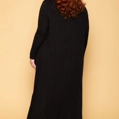 Gibiu Plus Size Lizah Tube Dress And Cardigan Set - Black