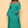 Gibiu Plus Size Lizah Tube Dress And Cardigan Set - Green New Arrivals