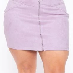Haute Monde Plus Size Betty Mini Skirt - Lavender Back In Stock
