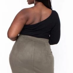 Haute Monde Plus Size Betty Mini Skirt - Olive