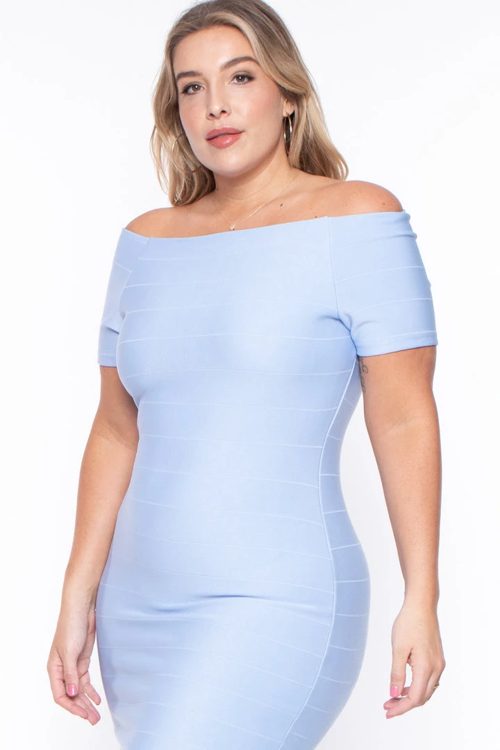 Haute Monde Plus Size Cordelia Dress- Light Blue New Arrivals 5 Haute Monde Plus Size Cordelia Dress- Light Blue New Arrivals