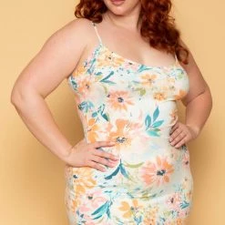 Haute Monde Plus Size Anisa Side Slit Dress - Mint