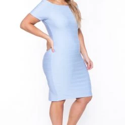 Haute Monde Plus Size Cordelia Dress- Light Blue New Arrivals 10 Haute Monde Plus Size Cordelia Dress- Light Blue New Arrivals