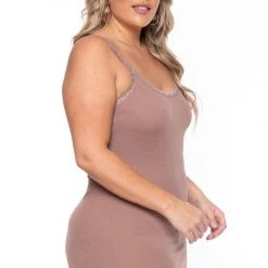 Haute Monde Plus Size Rachel Cami Dress - Mocha Dresses