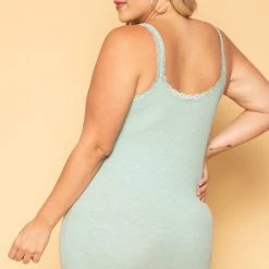 Haute Monde Plus Size Rachel Cami Dress - Sage New Arrivals
