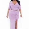 Haute Monde Sets Plus Size Naila Matching Skirt Set- Lavender