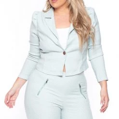 Haute Monde Sets Plus Size Feeling Like A Boss Suit - Sage